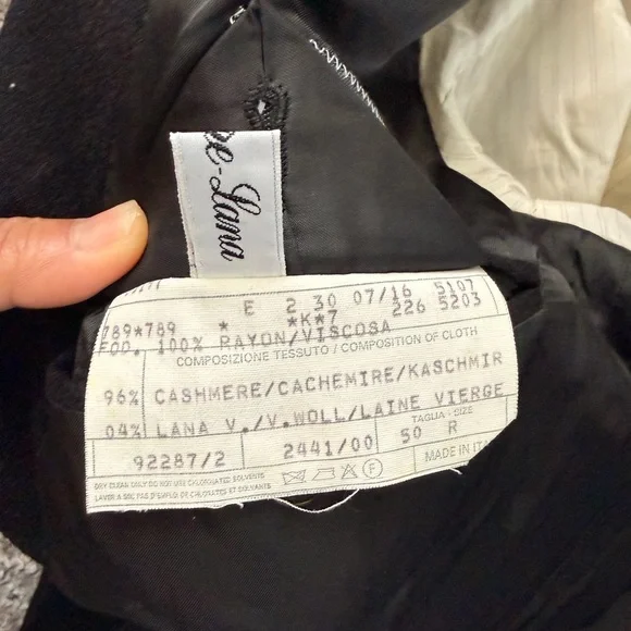 Vintage Lubiam Elegant Black Cashmere and Wool Men's Blazer Made in Italy 50R - Picture 5 of 13